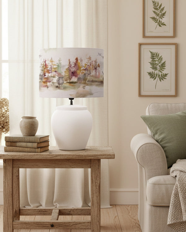 EDESSA LAMP BASE & CALEDONIAN FOREST EVA 40CM SHADE – BUNDLE by Voyage Maison