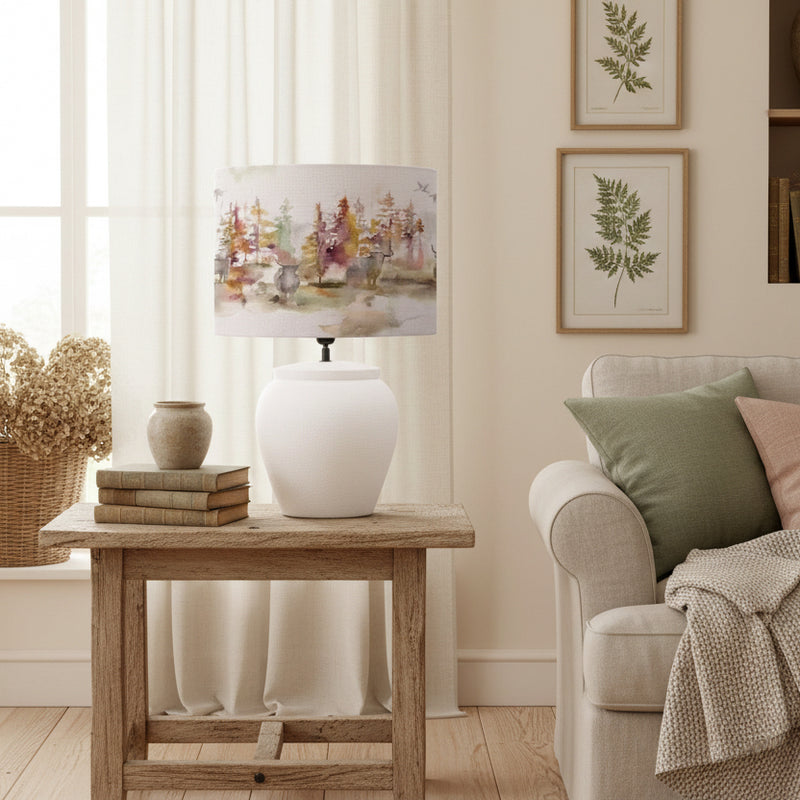 EDESSA LAMP BASE & CALEDONIAN FOREST EVA 40CM SHADE – BUNDLE by Voyage Maison