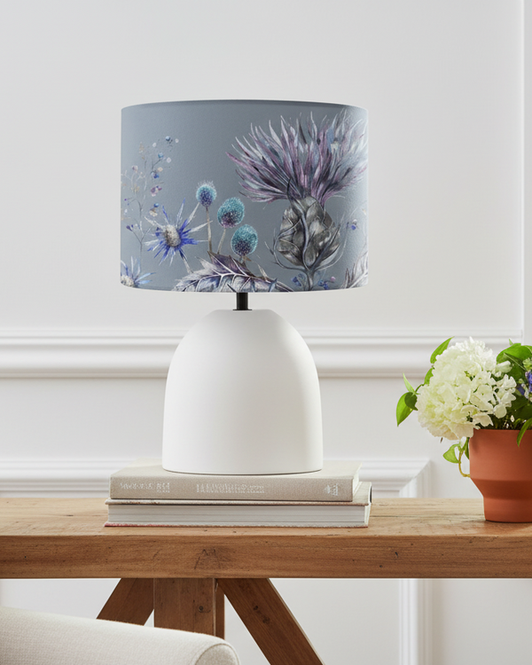 Elysium EVA & Larissa Complete Table Lamp Cream/Ecru | Ceramic & Hand Rolled Shade by Voyage Maison
