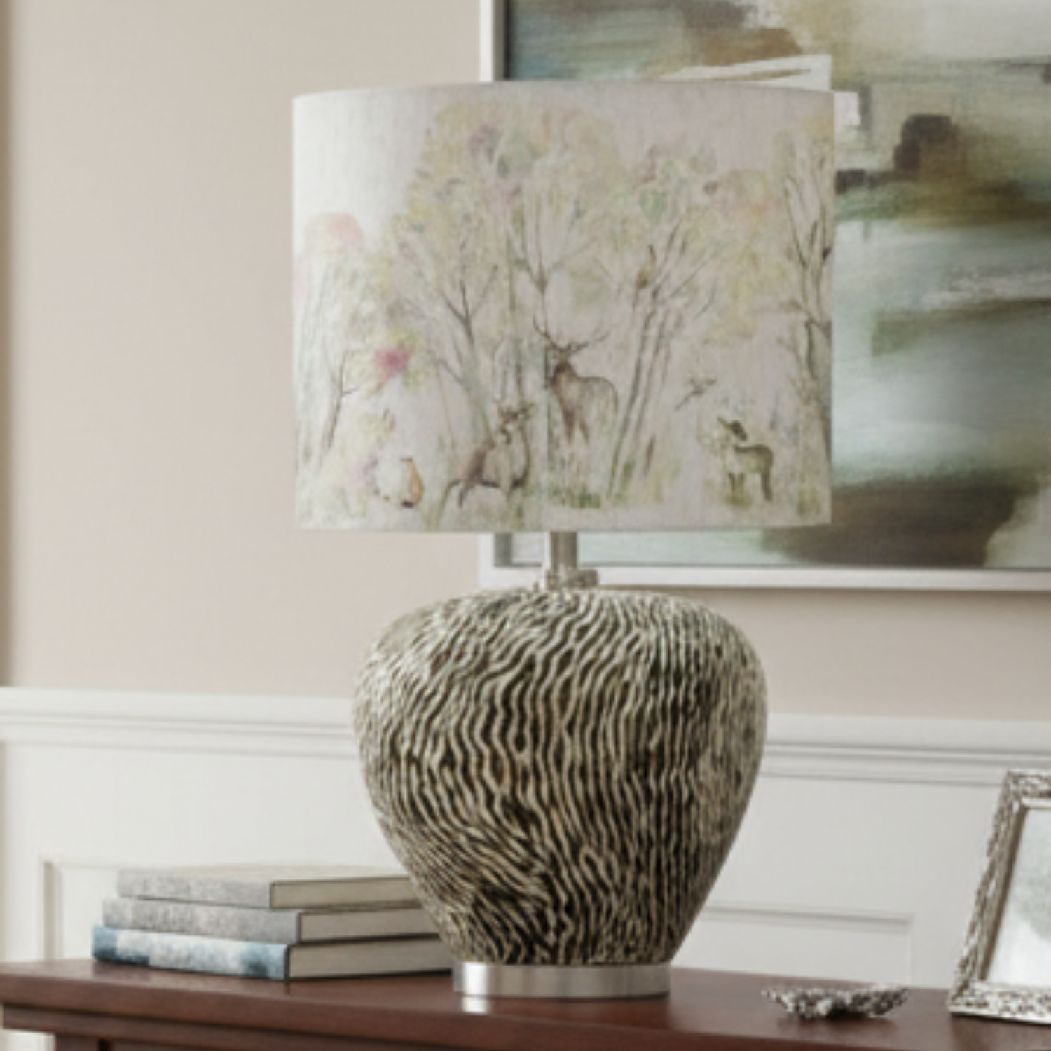Voyage Maison (Riva Home) Voyage Maison Lamp Bundle ENCHANTED FOREST EVA & ALCINA COMPLETE TABLE LAMP GREY/FOREST by Voyage Maison