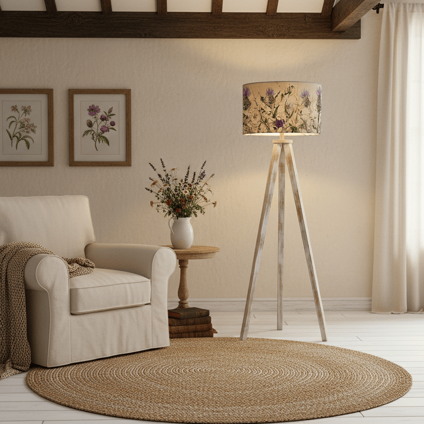 Voyage Maison (Riva Home) Voyage Maison Lamp Bundle Grey Wash ARATUS TRIPOD FLOOR LAMP WITH PENTON DAMSON SHADE by Voyage Maison