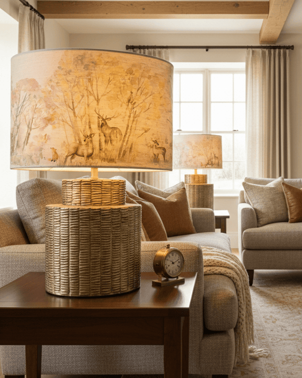 RHIAMON LAMP BASE & ENCHANTED FOREST EVA SHADE by Voyage Maison