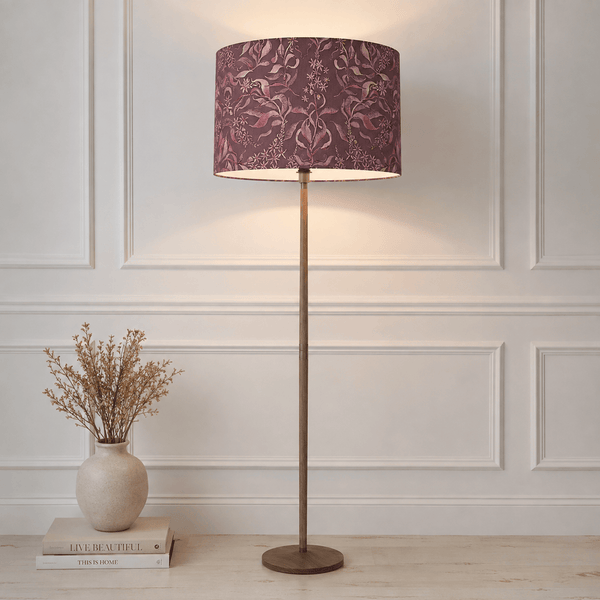 SOLENSIS FLOOR LAMP BASE WITH HETTIE EVA 50CM LAMP SHADE IN RUBY by Voyage Maison