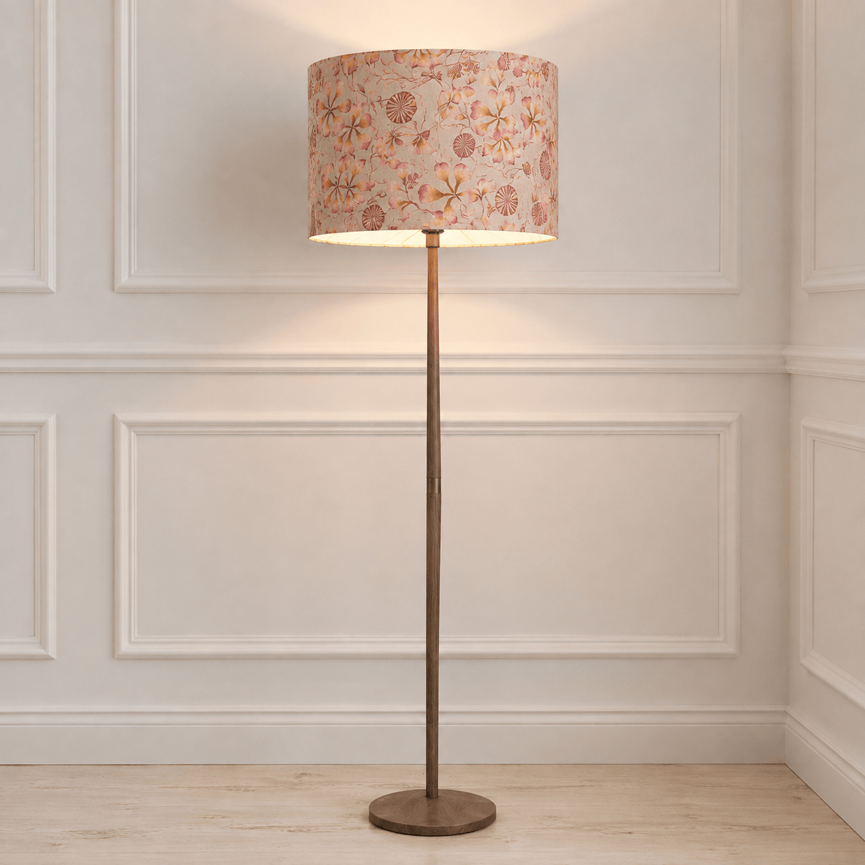 Voyage Maison (Riva Home) Voyage Maison Lamp Bundle SOLENSIS FLOOR LAMP BASE WITH PHILIPA EVA 50CM LAMP SHADE IN PRIMROSE by Voyage Maison