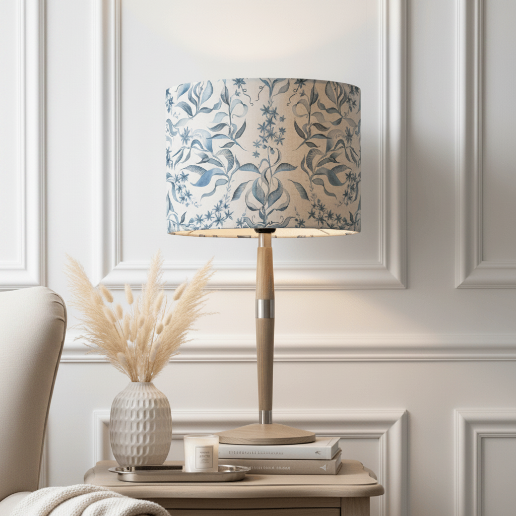 Voyage Maison (Riva Home) Voyage Maison Lamp Bundle SOLENSIS LARGE LAMP BASE GREY & HETTIE DELFT SHADE BUNDLE  by Voyage Maison