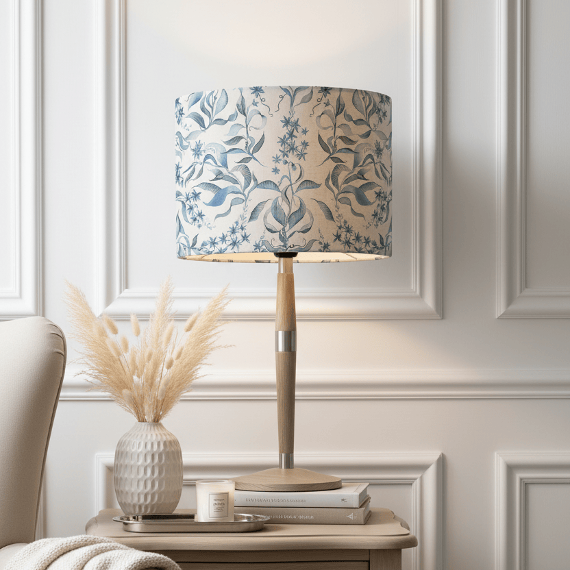 Voyage Maison (Riva Home) Voyage Maison Lamp Bundle SOLENSIS LARGE LAMP BASE GREY & HETTIE DELFT SHADE BUNDLE  by Voyage Maison