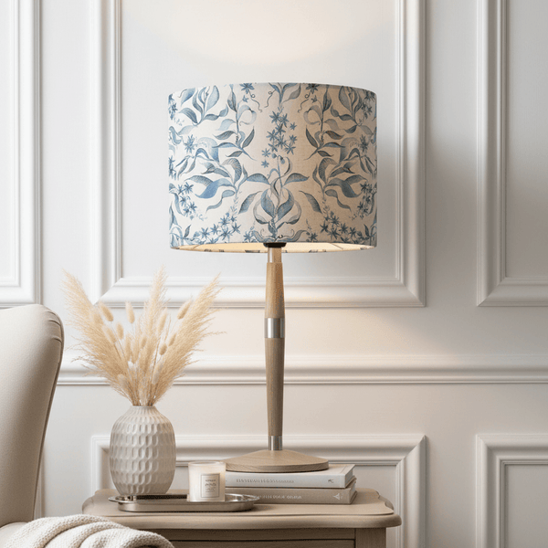 SOLENSIS LARGE LAMP BASE GREY & HETTIE DELFT SHADE BUNDLE  by Voyage Maison