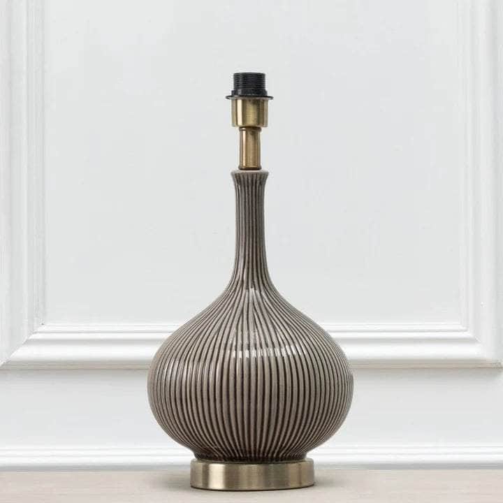 Voyage Maison (Riva Home) Voyage Maison Lamp Bundle URSULA TABLE LAMP BASE SILVER/STONE & PHILIPA EVA 40CM PRINTED LAMP SHADE PRIMROSE by Voyage Maison