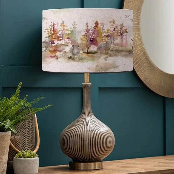 Voyage Maison Caledonian Eva Shade & Ursula Ceramic Table Lamp – Stone/Plum