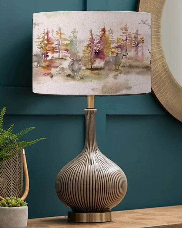 Voyage Maison Caledonian Eva Shade & Ursula Ceramic Table Lamp – Stone/Plum