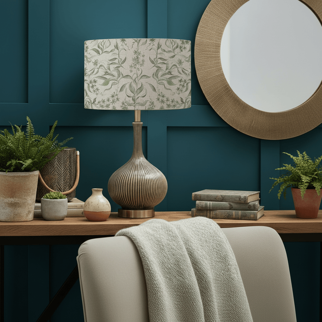 Voyage Maison (Riva Home) Voyage Maison Lamp Bundle Voyage Maison Hettie Eva Shade & Ursula Ceramic Table Lamp – Stone/Vine