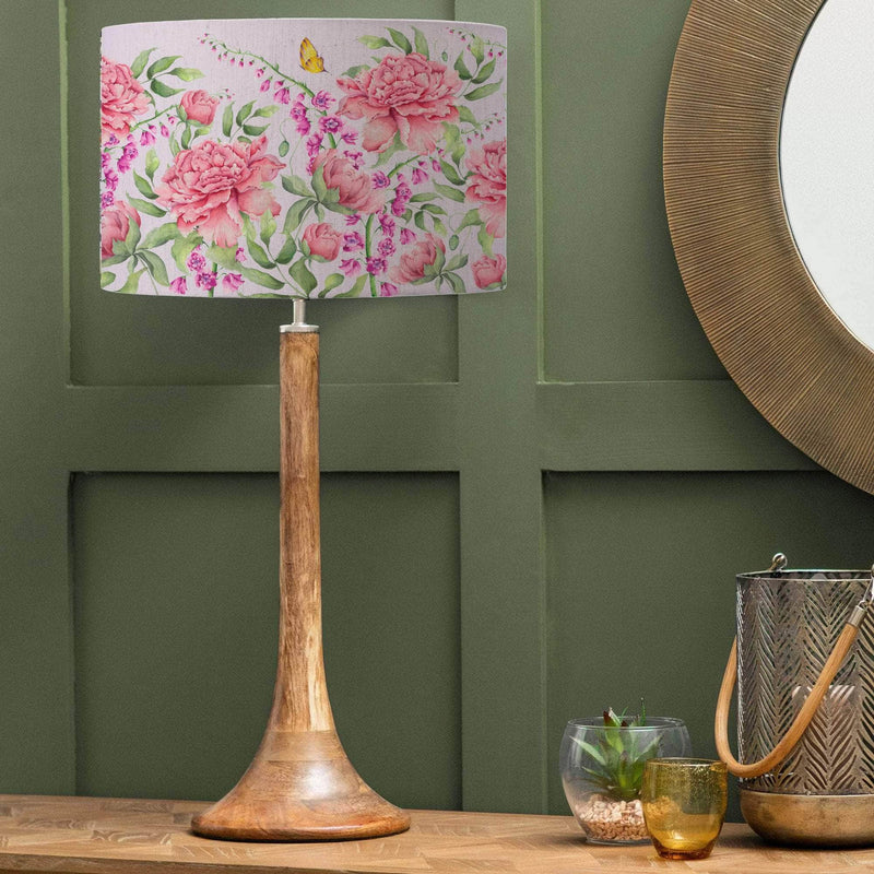 Junelle Eva D46m & Kinross 53cm Complete Table Lamp in Mango/Pink by Voyage Maison