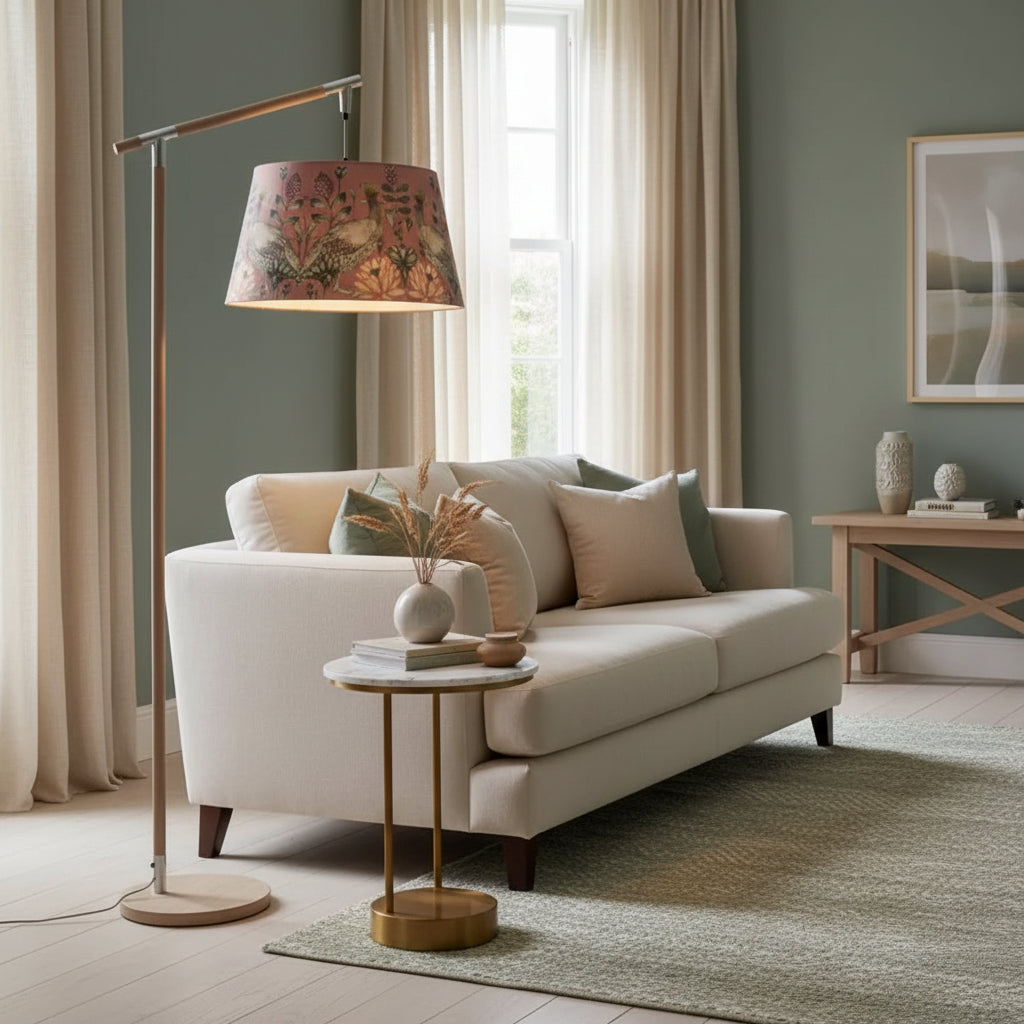 Voyage Maison (Riva Home) Voyage Maison Lamp Bundle Voyage Maison QUINTUS & AHURA QUINTUS TAPER SHADE COMPLETE FLOOR LAMP GREY/MAUVE Bundle