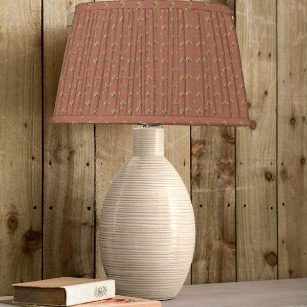 Raja Pleated Tapered Eva & Epona Complete Table Lamp Cream/Terracotta by Voyage Maison