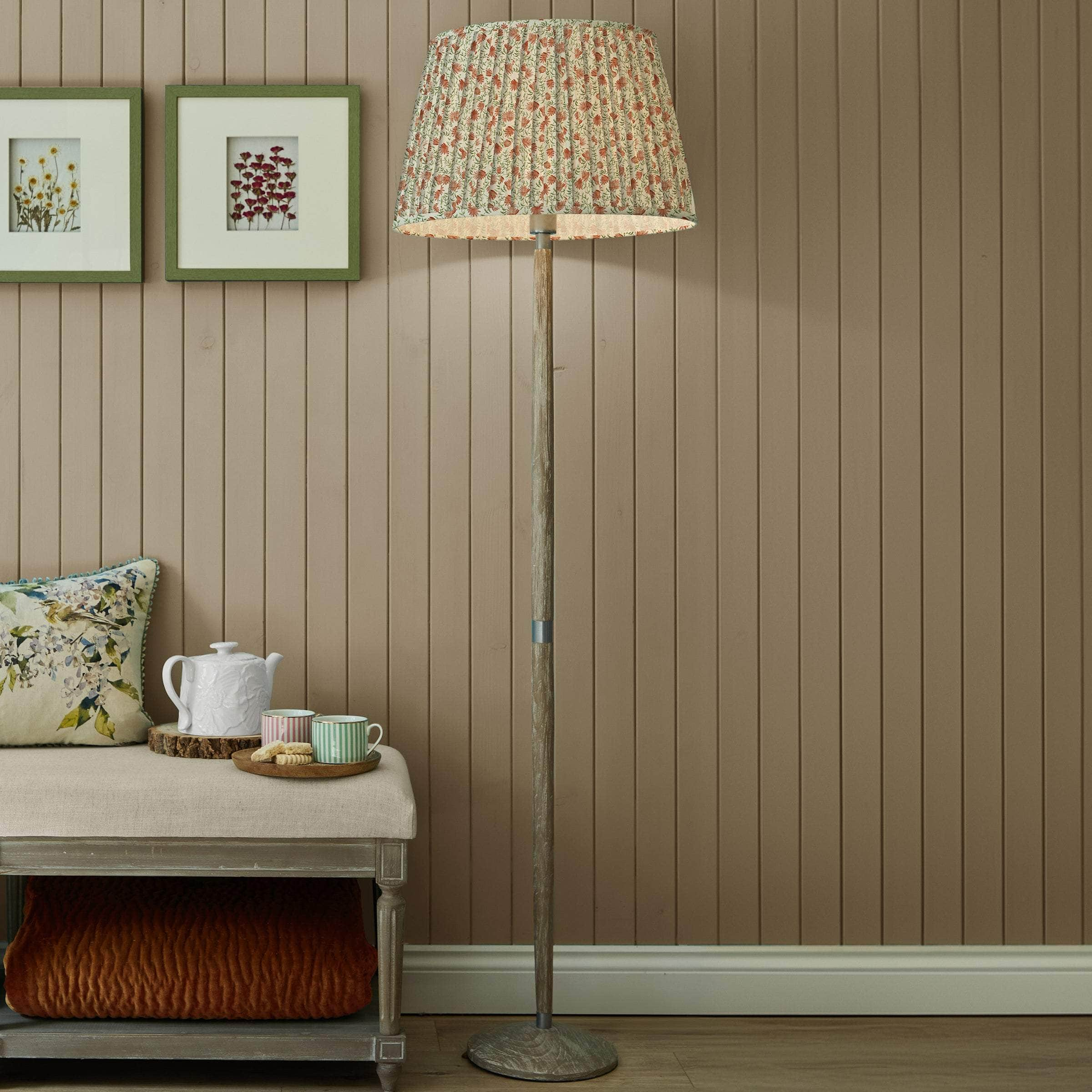 Voyage Maison (Riva Home) Voyage Maison Lamp Bundle Voyage Maison Solensis & Elai Pleated Tapered Complete Floor Lamp in Terracotta