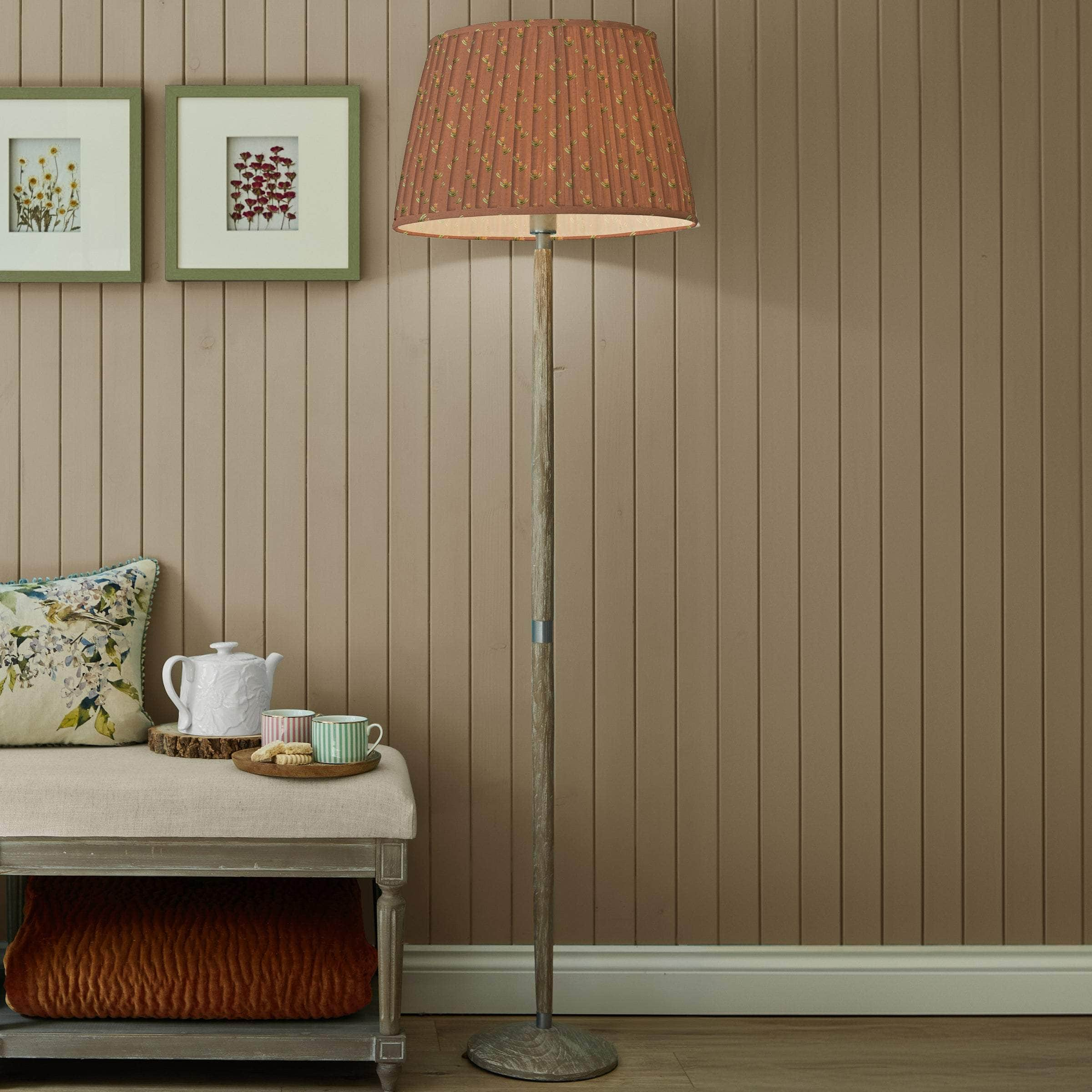 Voyage Maison (Riva Home) Voyage Maison Lamp Bundle Voyage Maison Solensis & Raja Pleated Tapered Complete Floor Lamp in Terracotta