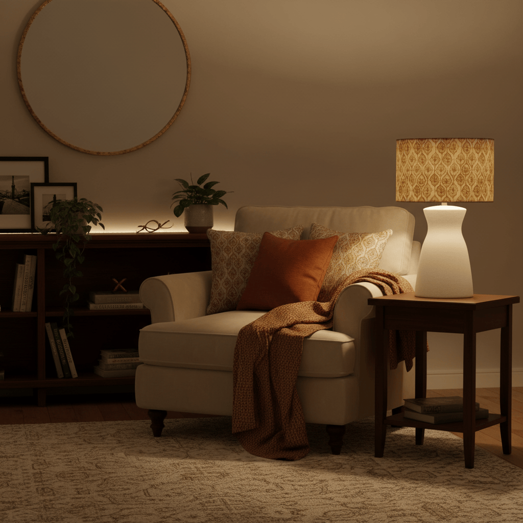 Voyage Maison (Riva Home) Voyage Maison Lamp Bundle ZEPHYR EVA HAND ROLLED SHADE & ALBURY BASE | LOTUS | ECRU | COMPLETE CERAMIC TABLE LAMP by Voyage Maison