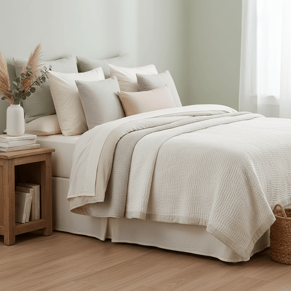 HAZE VELVET QUILTED THROW QUARTZ - 140X220CM by Voyage Maison