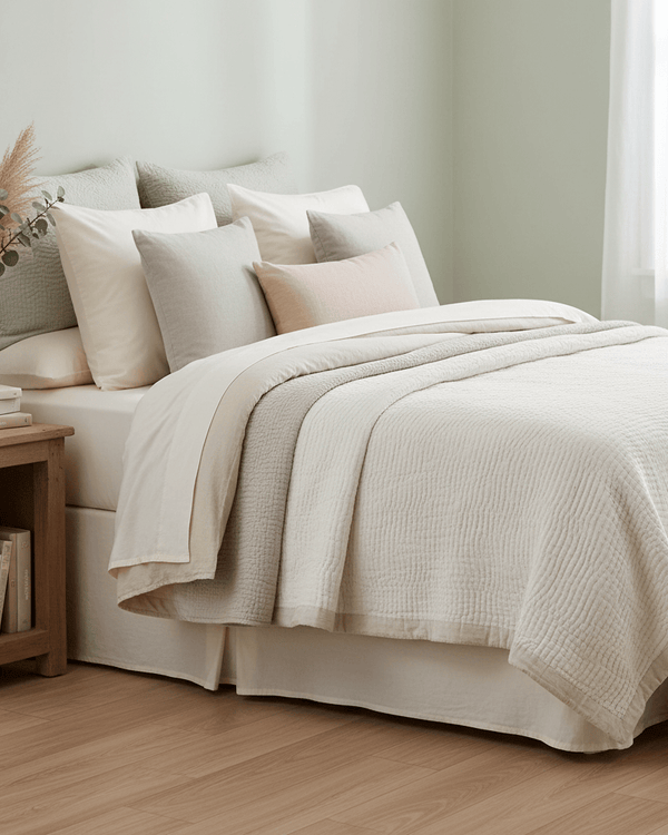 HAZE VELVET QUILTED THROW QUARTZ - 140X220CM by Voyage Maison