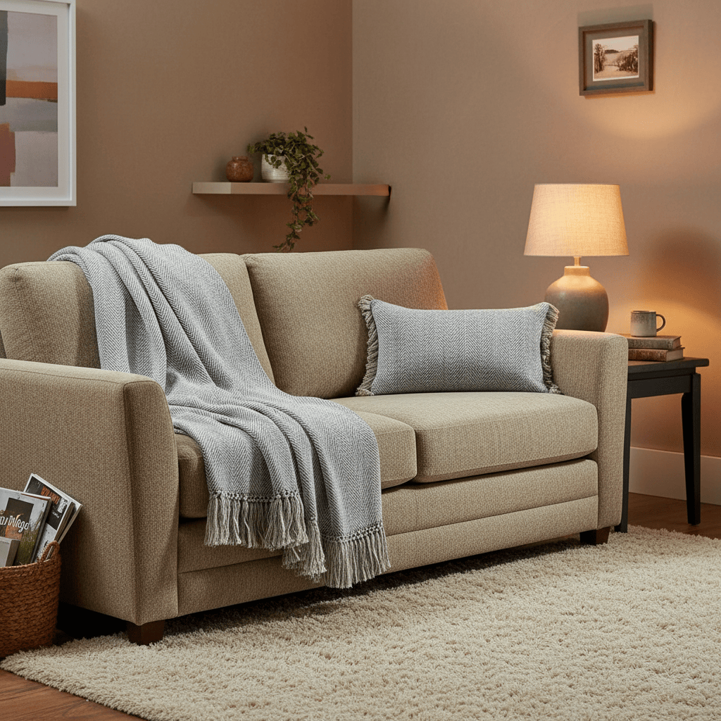 Voyage Maison (Riva Home) Voyage Maison Throw Oryx Smoke Lined Throw by Voyage Maison