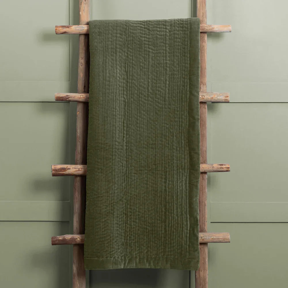Voyage Maison (Riva Home) Voyage Maison Throw Sage HAZE VELVET QUILTED THROW by ADDITIONS (Voyage Maison)