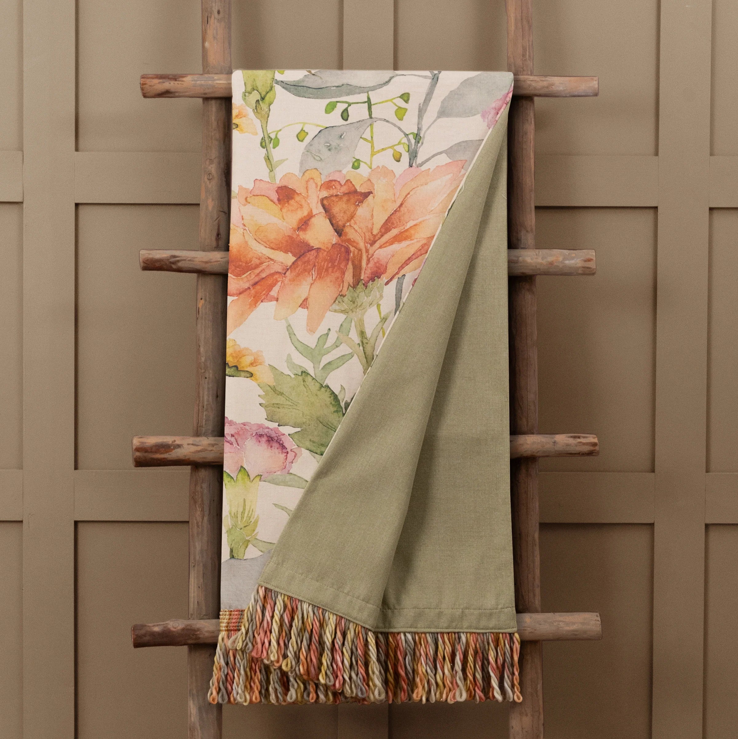 Voyage Maison (Riva Home) Voyage Maison Throw Voyage Maison Delamere Printed Fringe Throw in Linen