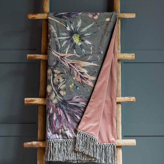 Voyage Maison (Riva Home) Voyage Maison Throw Voyage Maison Elysium Velvet Printed Throw Sapphire