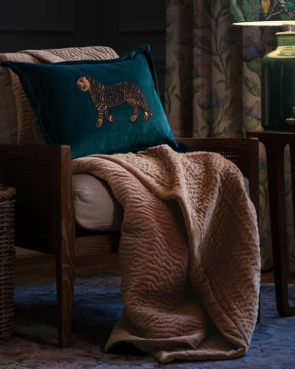HAZE VELVET QUILTED THROW CORAL - 140X220CM by Voyage Maison