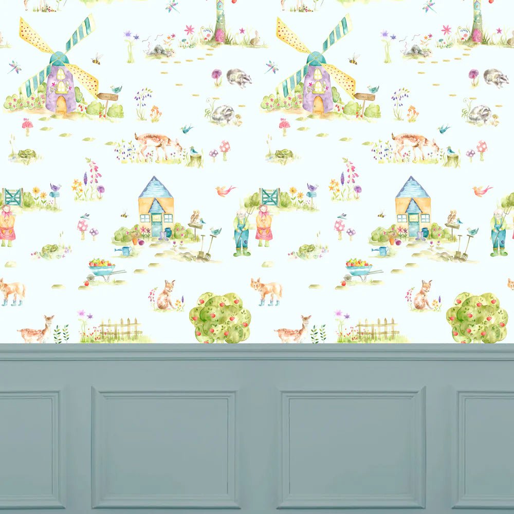 Voyage Maison (Riva Home) Voyage Maison Wallpaper Animals Woodland Walk 1.4m Wide Width Wallpaper (By The Metre) in Sky