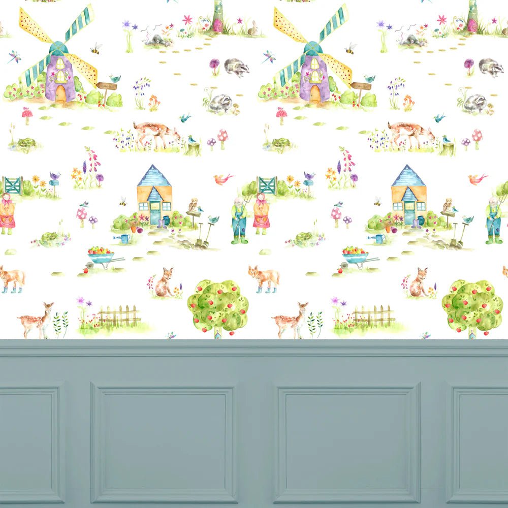 Voyage Maison (Riva Home) Voyage Maison Wallpaper Animals Woodland Walk 1.4m Wide Width Wallpaper (By The Metre) in White