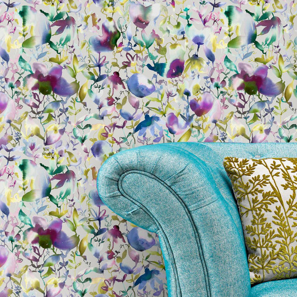 NELIA 1.4M WIDE-WIDTH WALLPAPER INDIGO by Voyage Maison