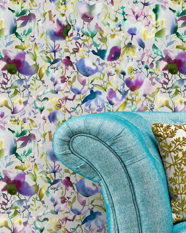 NELIA 1.4M WIDE-WIDTH WALLPAPER INDIGO by Voyage Maison