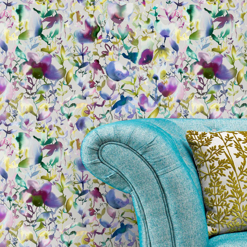 NELIA 1.4M WIDE-WIDTH WALLPAPER INDIGO by Voyage Maison