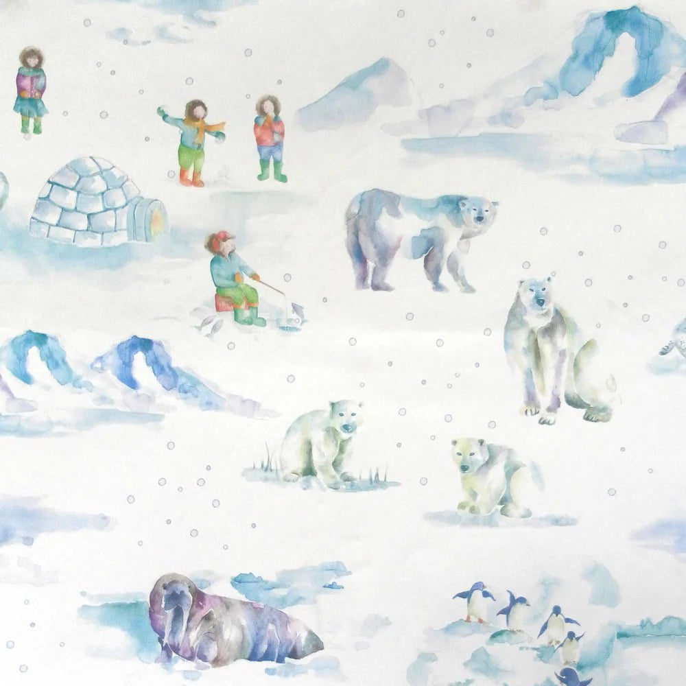 Voyage Maison Voyage Maison Wallpaper Animals Arctic Wonderland 1.4m Wide Width Wallpaper (By The Metre) in Snowball