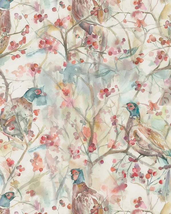 BLACKBERRY ROW 1.4M WIDE-WIDTH WALLPAPER CREAM by Voyage Maison