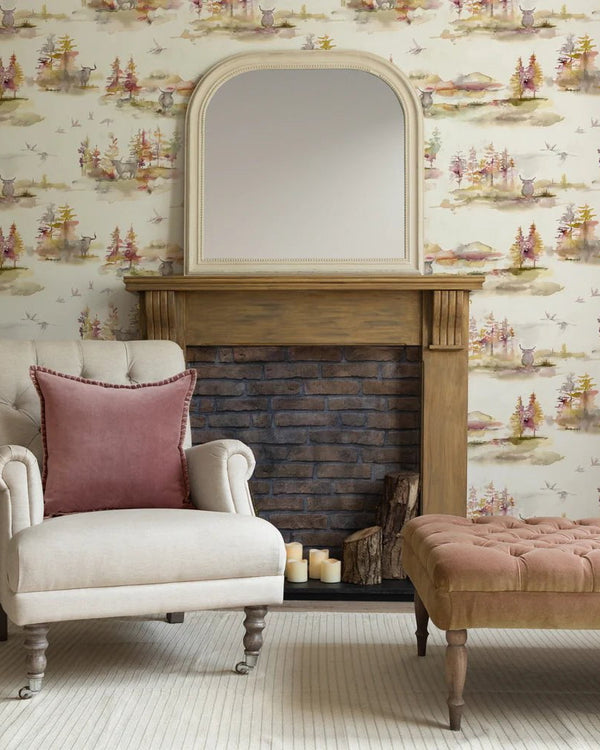 CALEDONIAN FOREST 1.4M WIDE-WIDTH WALLPAPER PLUM by Voyage Maison