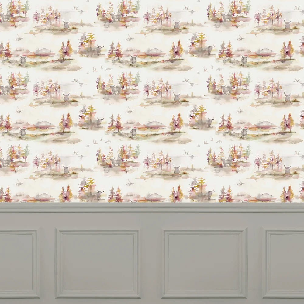 Voyage Maison Voyage Maison Wallpaper Animals Caledonian Forest 1.4m Wide Width Wallpaper (By The Metre) in Plum