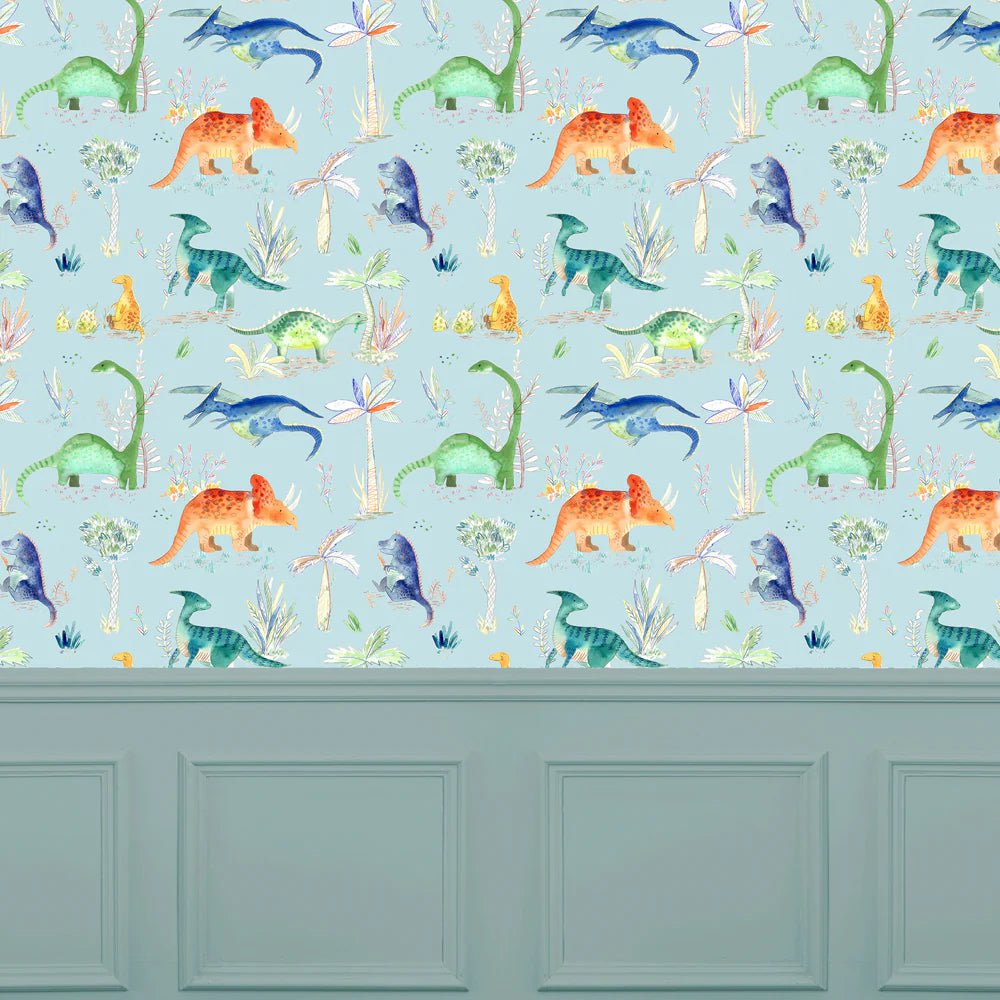 Voyage Maison Voyage Maison Wallpaper Animals DINOS 1.4M WIDE WIDTH WALLPAPER (BY THE METRE) in SKY