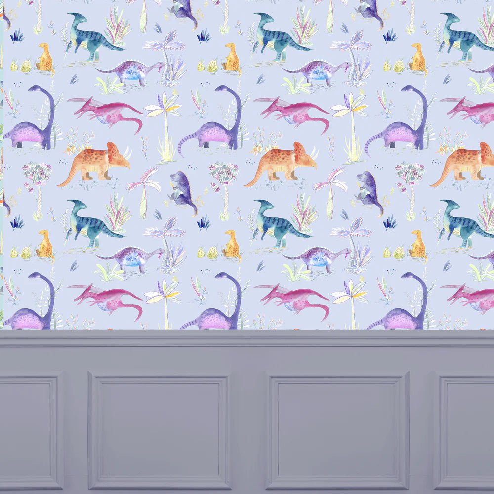 Voyage Maison Voyage Maison Wallpaper Animals DINOS 1.4M WIDE WIDTH WALLPAPER (BY THE METRE) in VIOLET