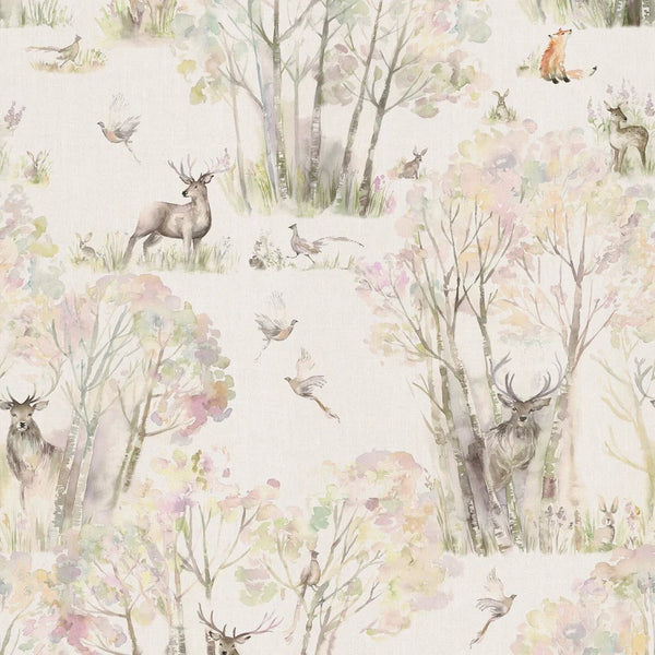 ENCHANTED FOREST 1.4M WIDE-WIDTH WALLPAPER LINEN  by Voyage Maison