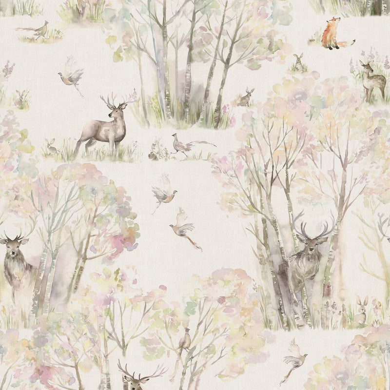 ENCHANTED FOREST 1.4M WIDE-WIDTH WALLPAPER LINEN  by Voyage Maison