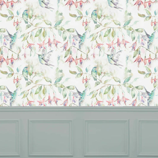 Voyage Maison Voyage Maison Wallpaper Animals Fuchsia Flight 1.4m Wide Width Wallpaper (By The Metre) in Cream