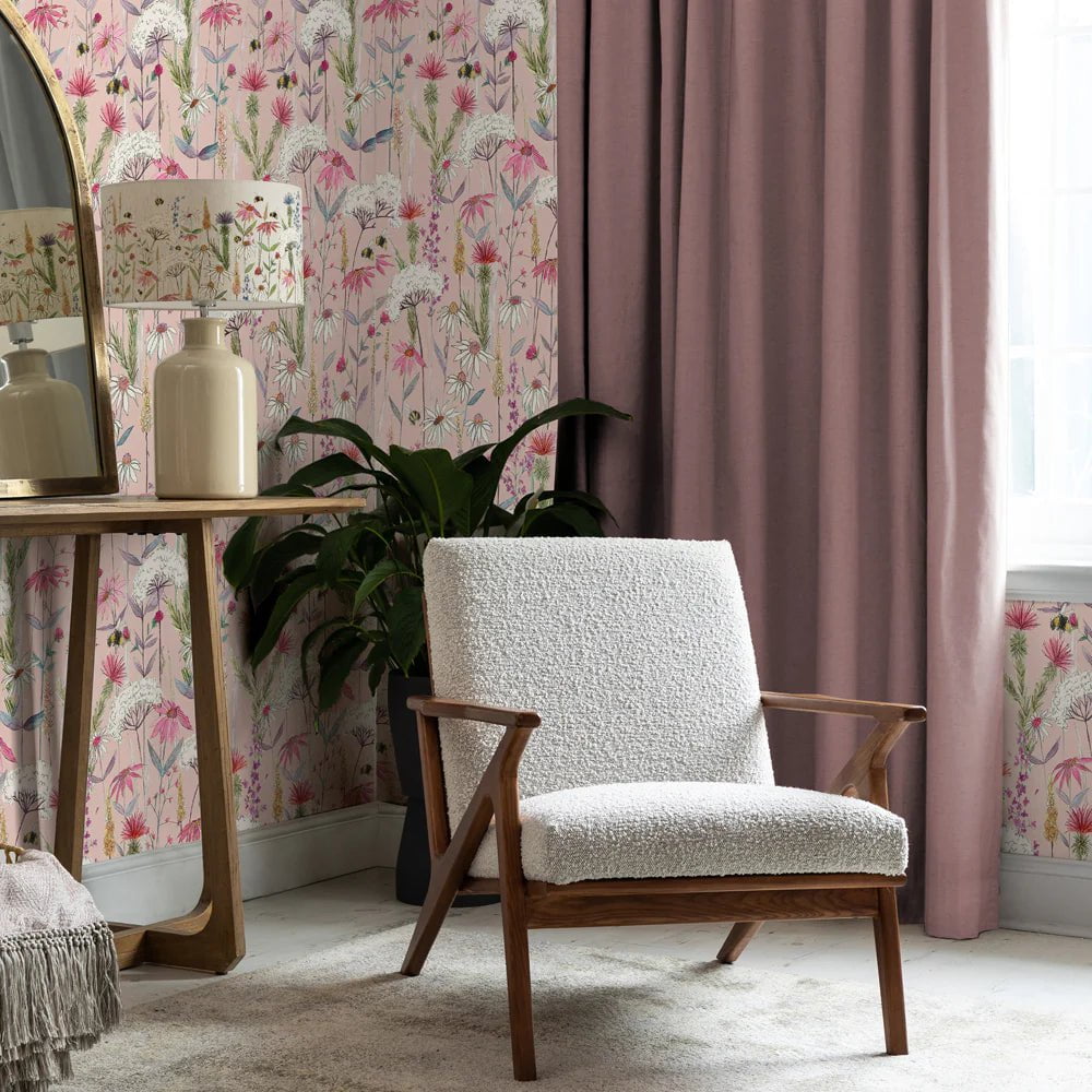 Voyage Maison Voyage Maison Wallpaper Animals HERMIONE 1.4M WIDE WIDTH WALLPAPER (BY THE METRE) in Blush