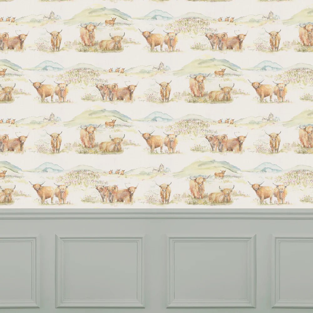 Voyage Maison Voyage Maison Wallpaper Animals Highland 1.4m Wide Width Wallpaper (By The Metre) in Brown