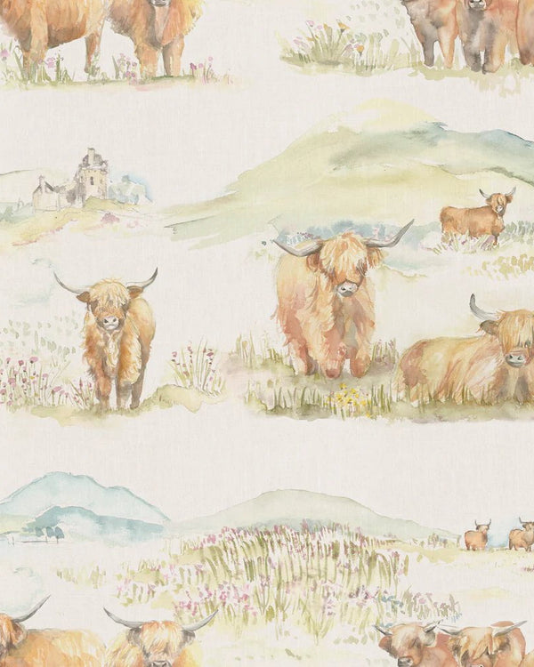 HIGHLAND 1.4M WIDE-WIDTH WALLPAPER BROWN by Voyage Maison.