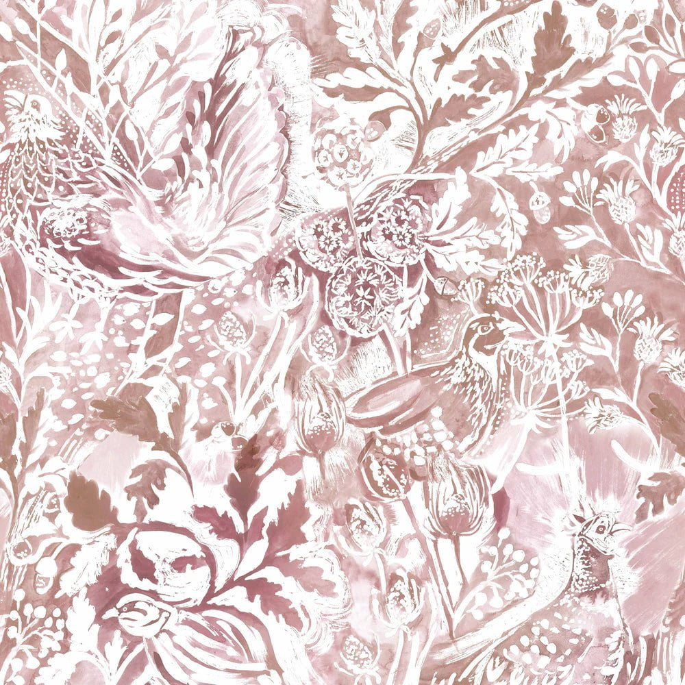 Voyage Maison Voyage Maison Wallpaper Animals Rothesay 1.4m Wide Width Wallpaper (By The Metre) in Coral