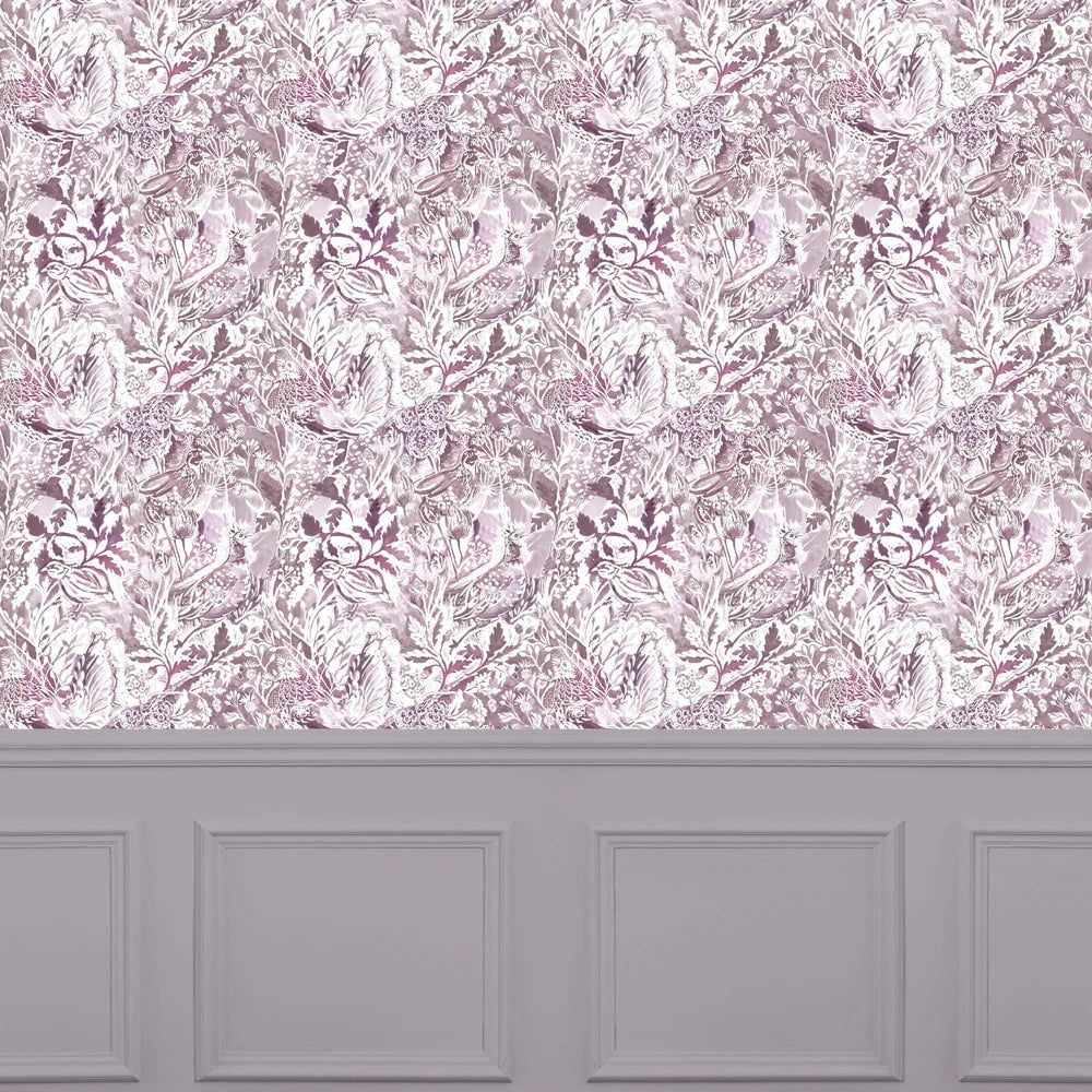 Voyage Maison Voyage Maison Wallpaper Animals Rothesay 1.4m Wide Width Wallpaper (By The Metre) in Damson