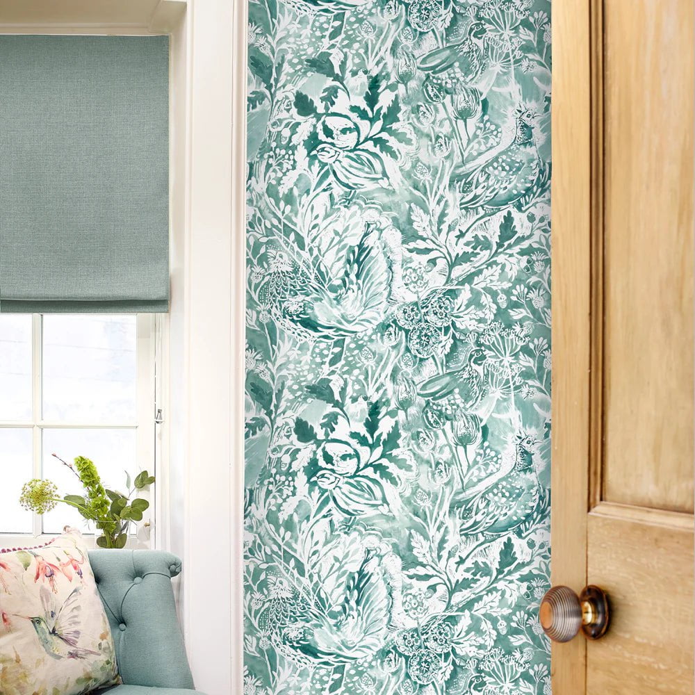 Voyage Maison Voyage Maison Wallpaper Animals Rothesay 1.4m Wide Width Wallpaper (By The Metre) in Robins Egg