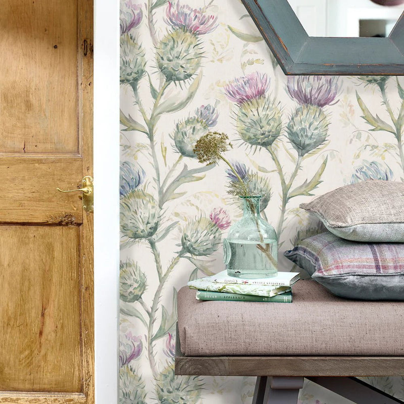 THISTLE GLEN 1.4M WIDE-WIDTH WALLPAPER SPRING by Voyage Maison