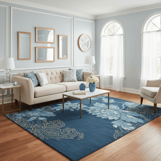 Wedgwood (Brink & Campman) Designer Rugs 120 centimetres by 180 centimetres (approx. 3 foot 11 inches by 5 foot 11 inches) / Fabled Floral Navy WEDGWOOD FABLED FLORAL AREA RUG  by Brink & Campman